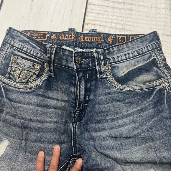 ROCK REVIVAL “Kevin” premium denim jeans boho western size 31 EUC - Picture 7 of 16